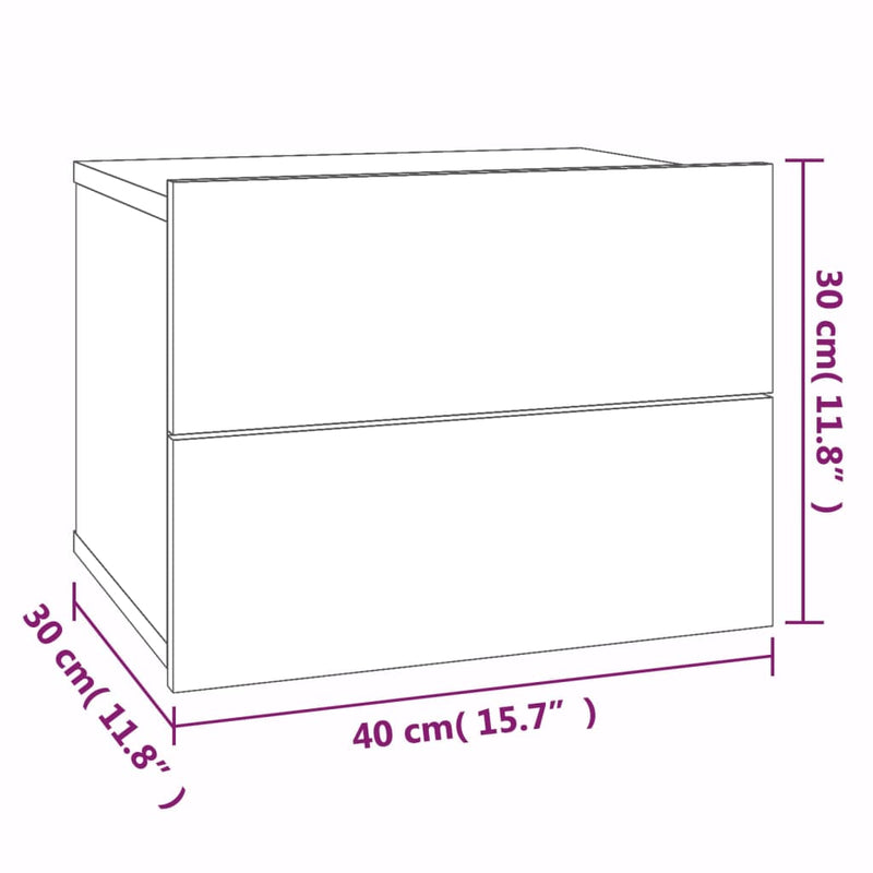 vidaXL 2 db szürke-sonoma színű szerelt fa éjjeliszekrény 40x30x30 cm