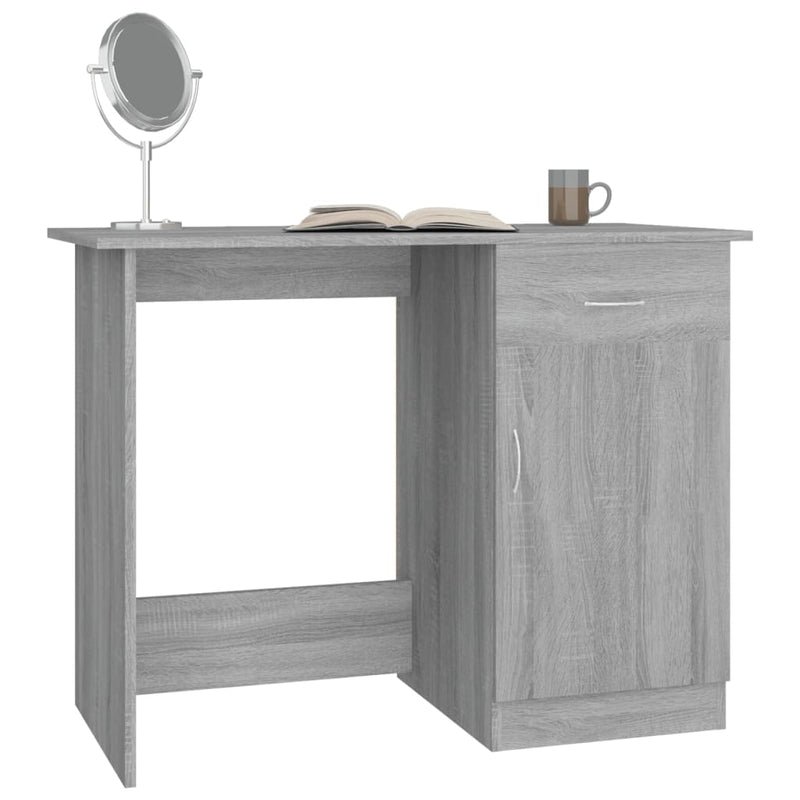 vidaXL szürke sonoma színű szerelt fa íróasztal 100 x 50 x 76 cm