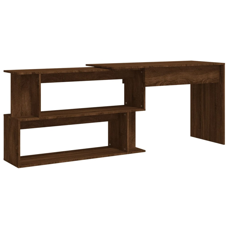 vidaXL barna tölgyszínű szerelt fa sarokasztal 200 x 50 x 76 cm