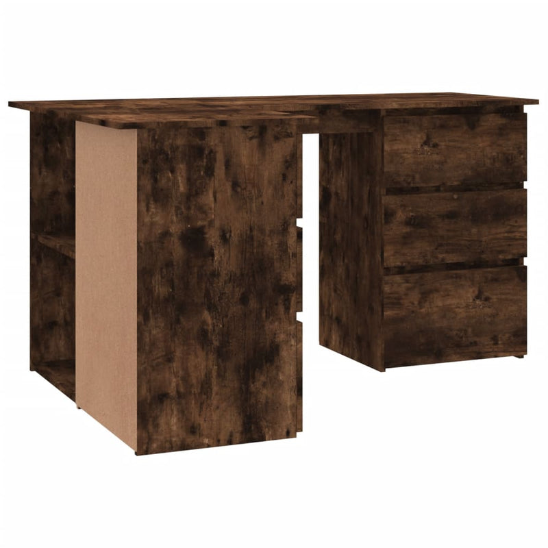 vidaXL füstös tölgy színű szerelt fa sarokíróasztal 145 x 100 x 76 cm