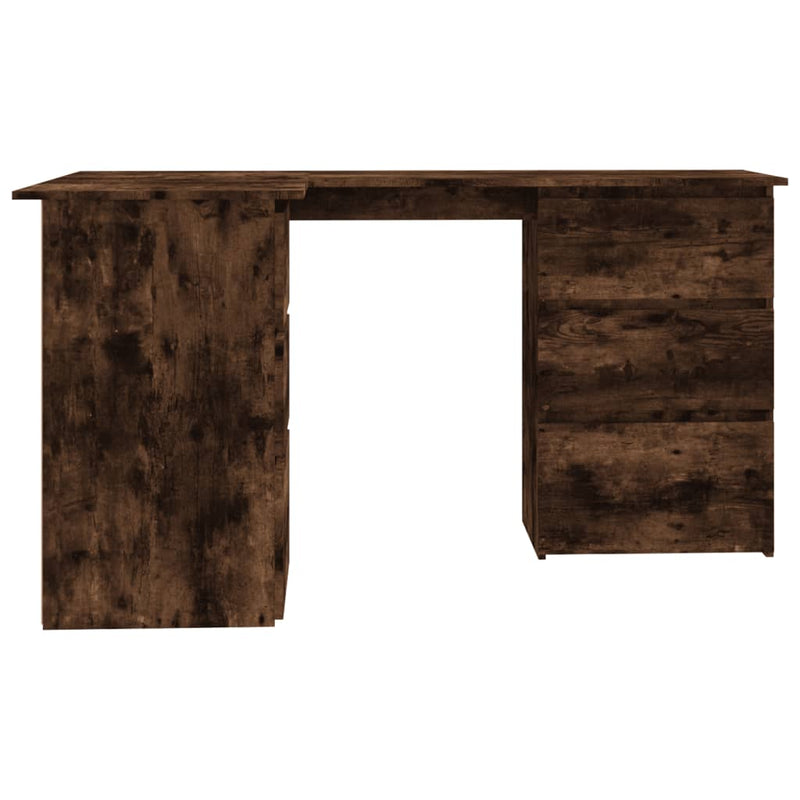 vidaXL füstös tölgy színű szerelt fa sarokíróasztal 145 x 100 x 76 cm