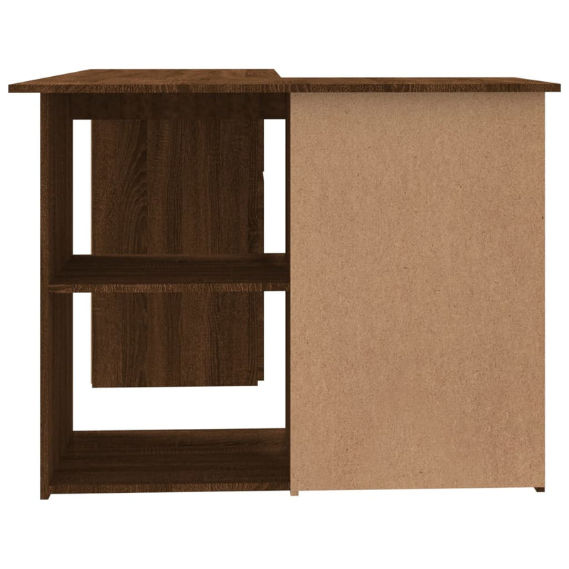 vidaXL barna tölgy színű szerelt fa sarokíróasztal 145 x 100 x 76 cm