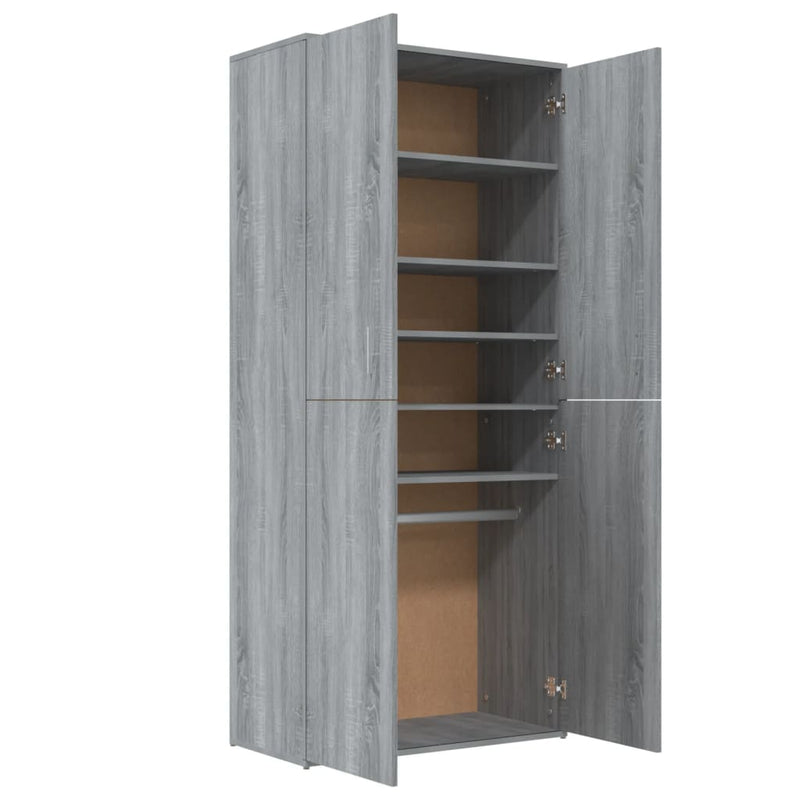 vidaXL szürke sonoma színű szerelt fa cipősszekrény 80 x 39 x 178 cm