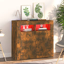 vidaXL füstös tölgy színű tálalószekrény LED-ekkel 80 x 35 x 75 cm