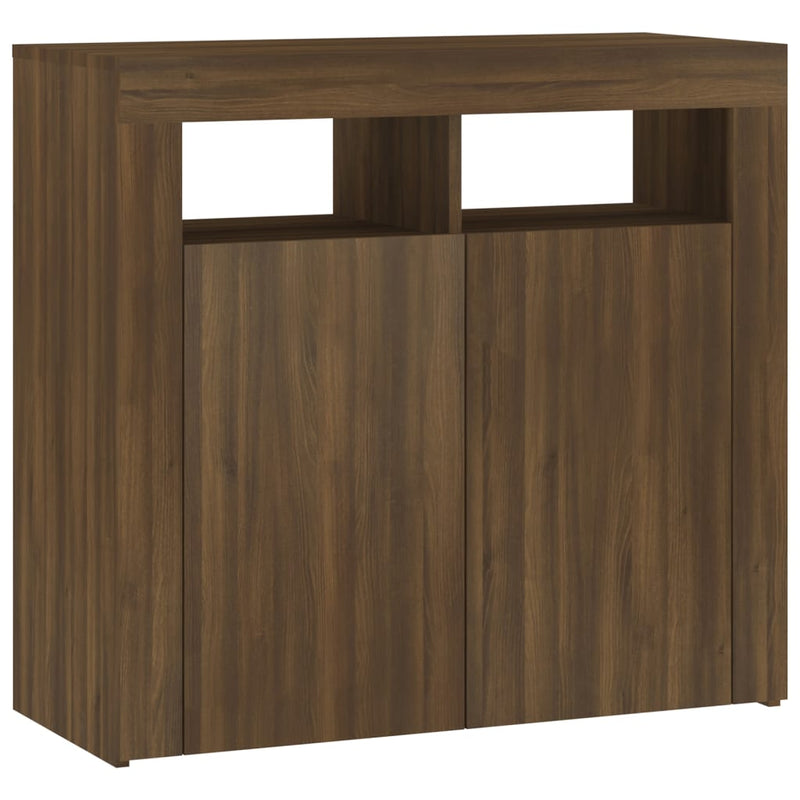vidaXL barna tölgyszínű tálalószekrény LED-ekkel 80 x 35 x 75 cm