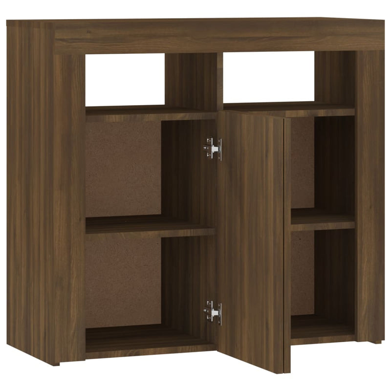 vidaXL barna tölgyszínű tálalószekrény LED-ekkel 80 x 35 x 75 cm
