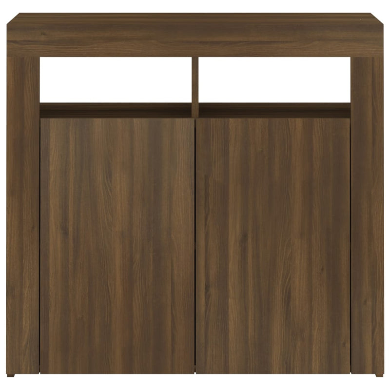 vidaXL barna tölgyszínű tálalószekrény LED-ekkel 80 x 35 x 75 cm