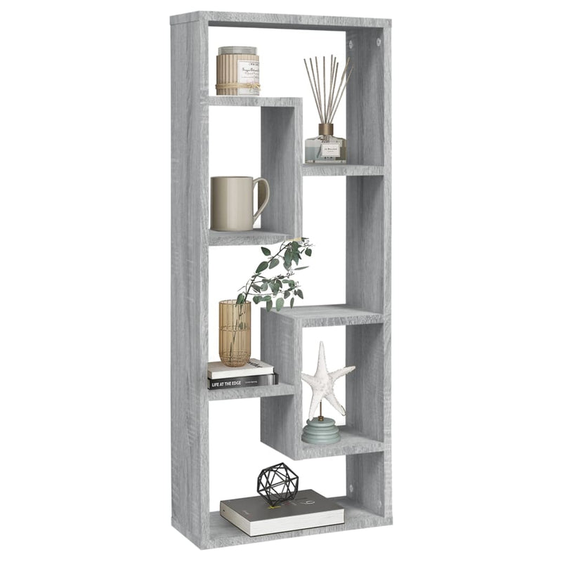 vidaXL szürke sonoma színű szerelt fa fali polc 36 x 16 x 90 cm