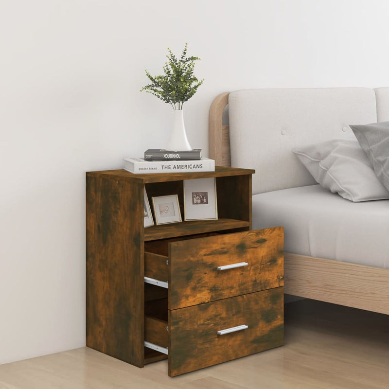 vidaXL 2 db füstös tölgy színű éjjeliszekrény 50 x 32 x 60 cm