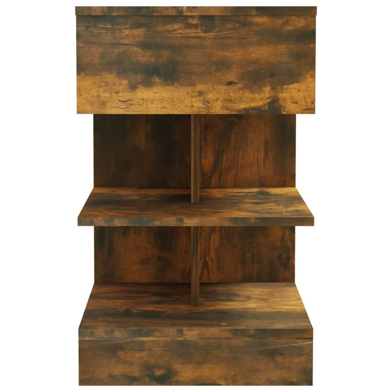 vidaXL 2 db füstös tölgy színű szerelt fa éjjeliszekrény 40x35x65 cm