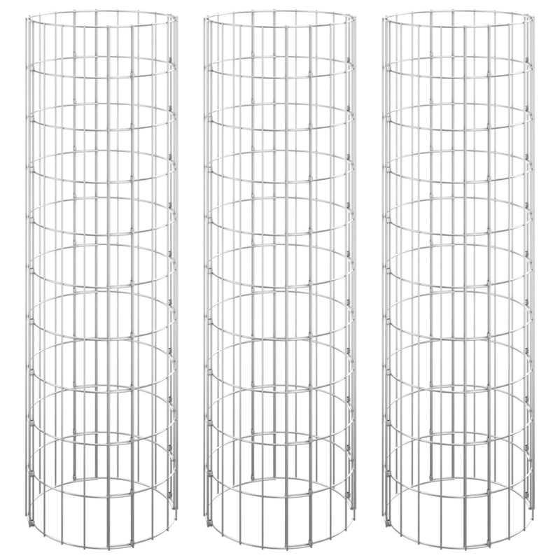 vidaXL 3 db kör alakú horganyzott acél gabion magaságyás Ø30 x 100 cm