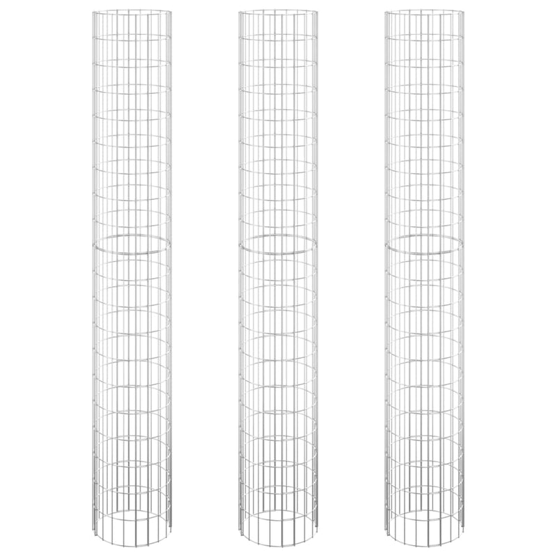 vidaXL 3 db kör alakú horganyzott acél gabion magaságyás Ø30 x 200 cm