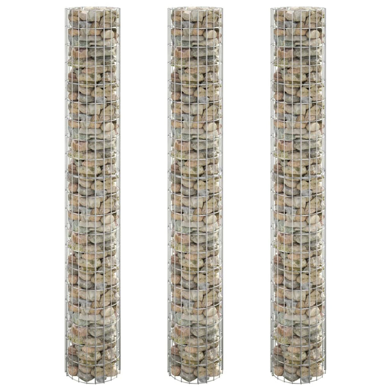 vidaXL 3 db kör alakú horganyzott acél gabion magaságyás Ø30 x 200 cm