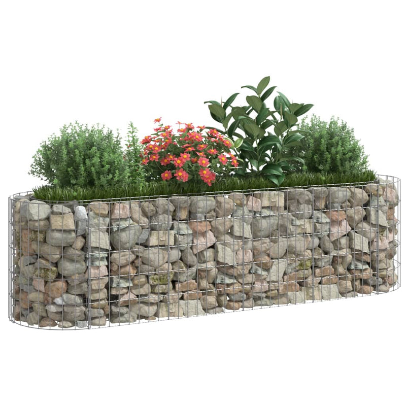 vidaXL horganyzott vas gabion magaságyás 190 x 50 x 50 cm
