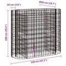 vidaXL horganyzott vas gabion magaságyás 120x50x100 cm