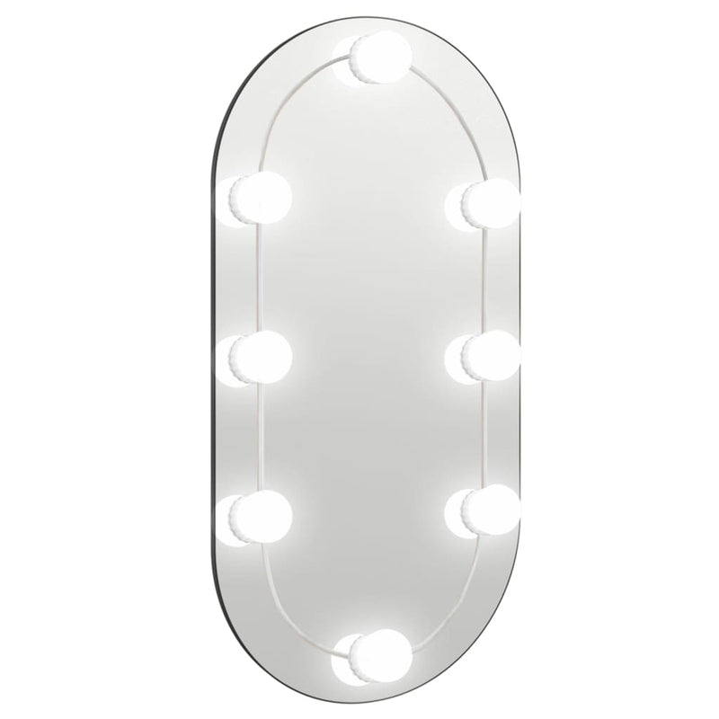 vidaXL ovális üvegtükör LED-lámpákkal 60 x 30 cm
