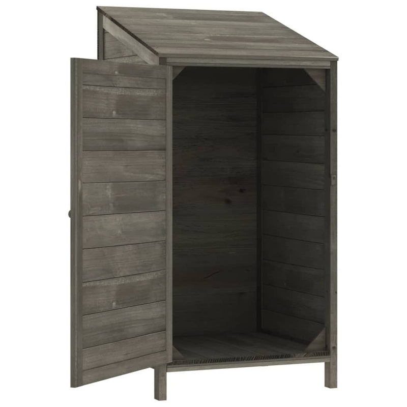 vidaXL antracitszürke tömör fenyőfa kerti fészer 55 x 52 x 112 cm