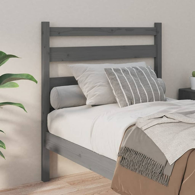 vidaXL szürke tömör fenyőfa ágyfejtámla 96 x 4 x 100 cm