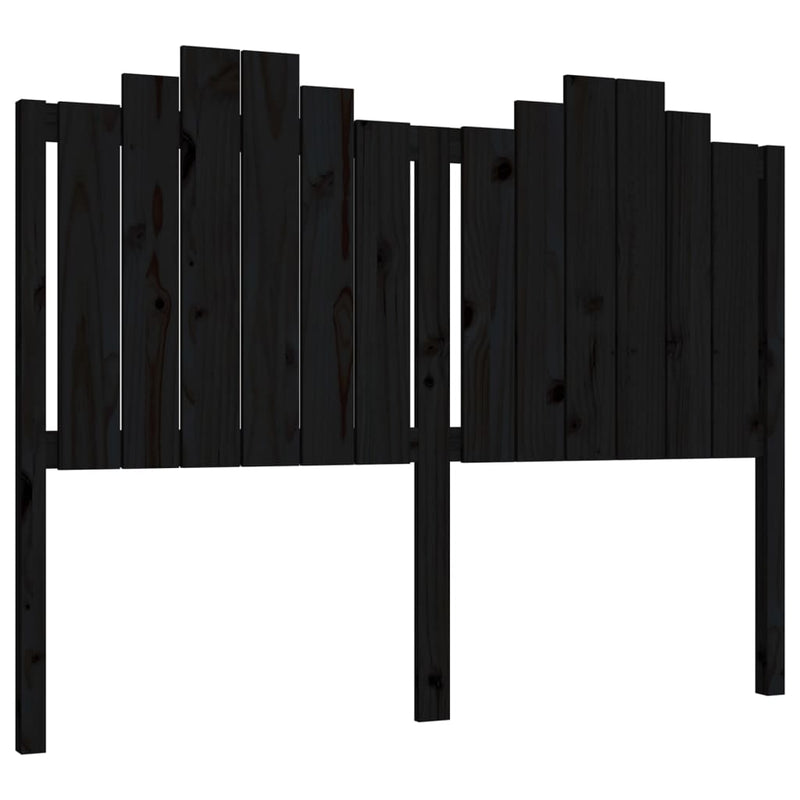 vidaXL fekete tömör fenyőfa ágyfejtámla 146x4x110 cm