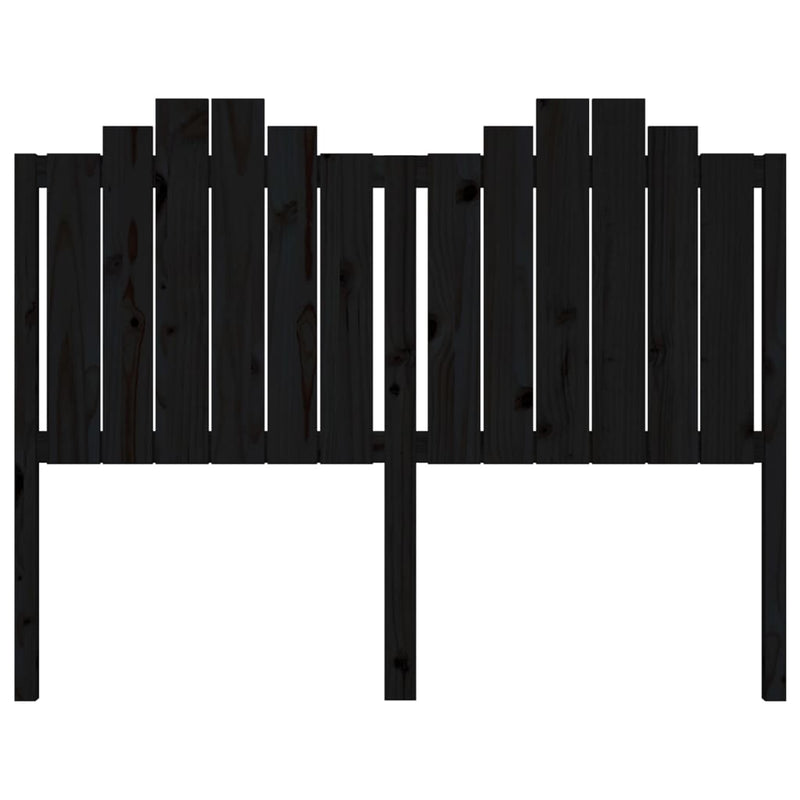 vidaXL fekete tömör fenyőfa ágyfejtámla 146x4x110 cm