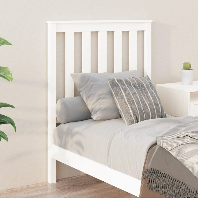 vidaXL fehér tömör fenyőfa ágyfejtámla 81x6x101 cm