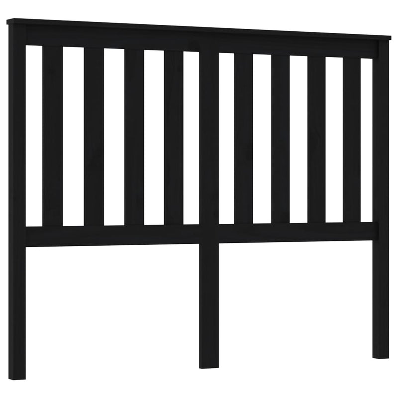 vidaXL fekete tömör fenyőfa ágyfejtámla 126 x 6 x 101 cm