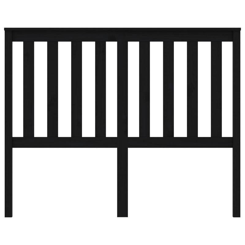 vidaXL fekete tömör fenyőfa ágyfejtámla 146 x 6 x 101 cm