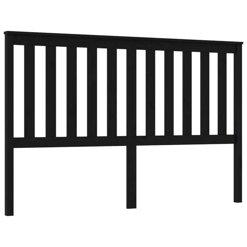 vidaXL fekete tömör fenyőfa ágyfejtámla 166 x 6 x 101 cm