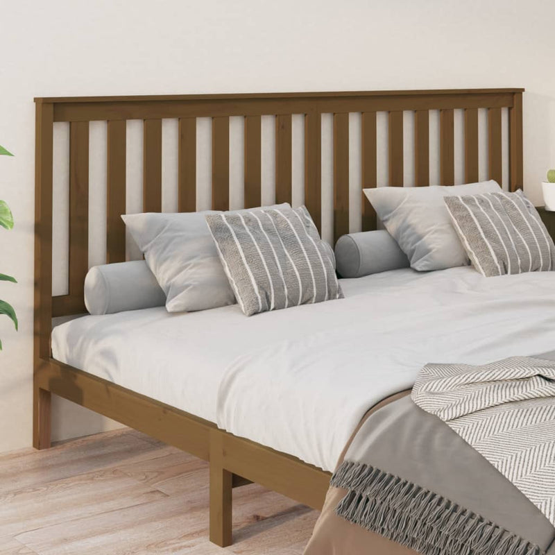 vidaXL mézbarna tömör fenyőfa ágyfejtámla 206x6x101 cm