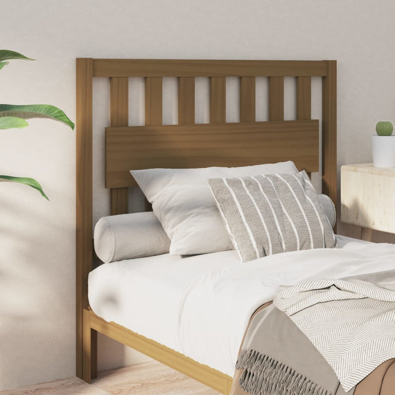 vidaXL mézbarna tömör fenyőfa ágyfejtámla 105,5x4x100 cm