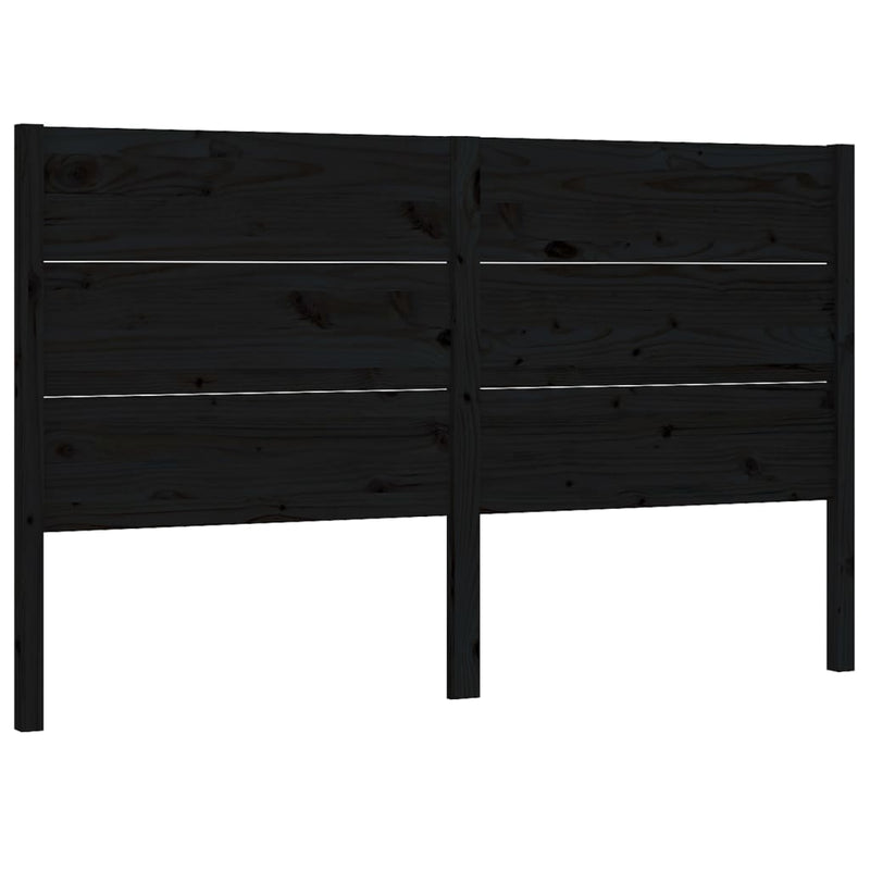 vidaXL fekete tömör fenyőfa fejtámla 206x4x100 cm