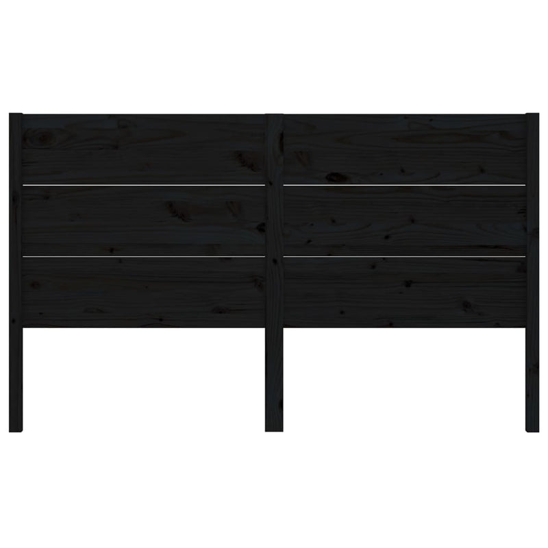 vidaXL fekete tömör fenyőfa fejtámla 206x4x100 cm