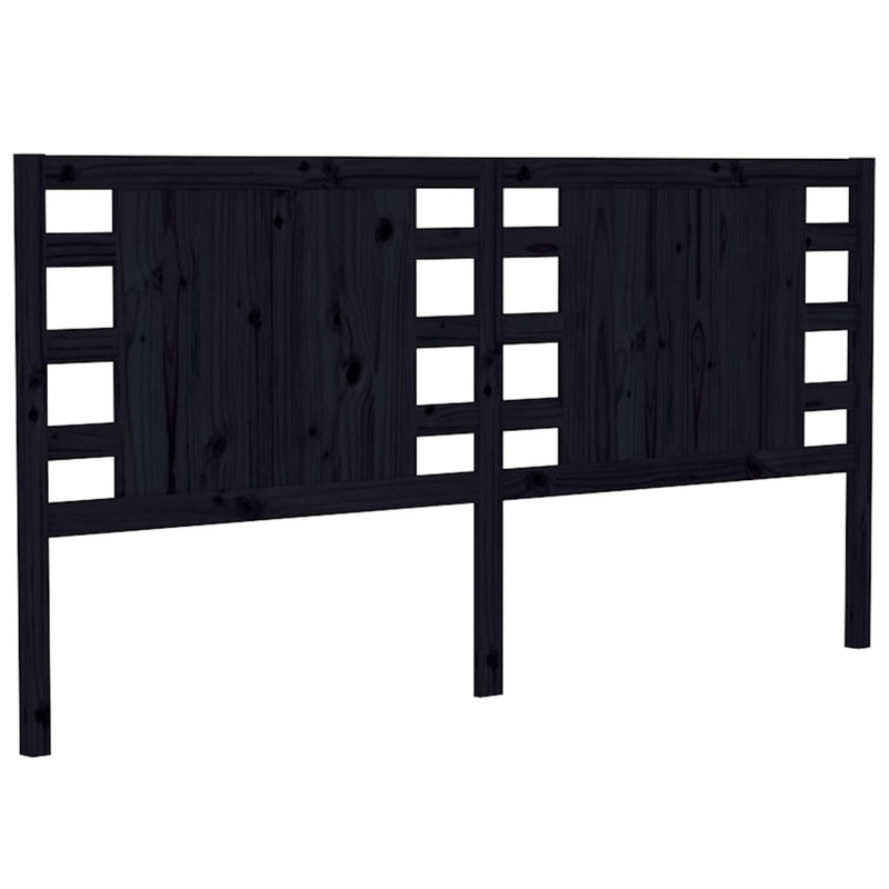 vidaXL fekete tömör fenyőfa fejtámla 166 x 4 x 100 cm