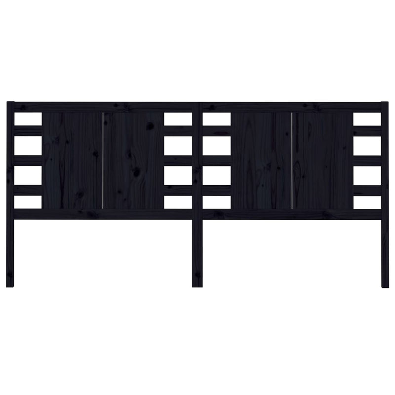 vidaXL fekete tömör fenyőfa fejtámla 166 x 4 x 100 cm