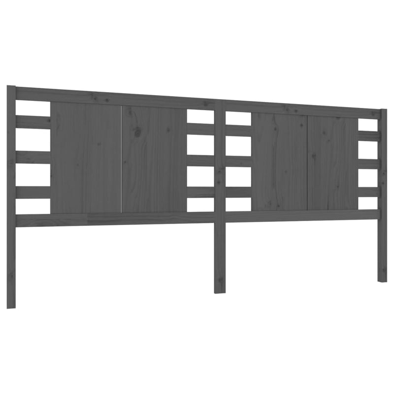 vidaXL szürke tömör fenyőfa fejtámla 206 x 4 x 100 cm