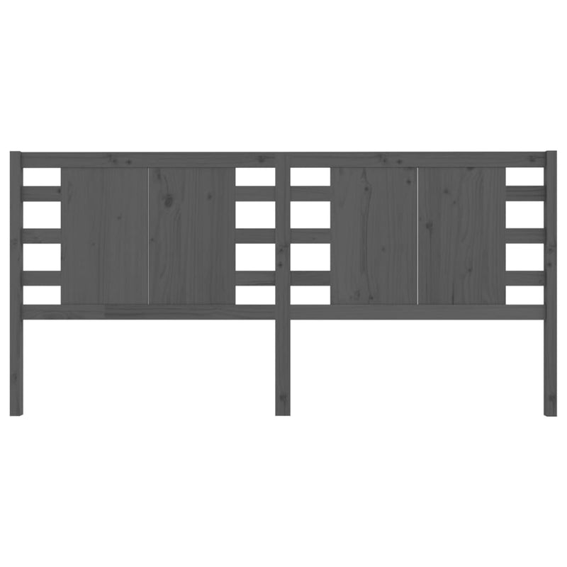 vidaXL szürke tömör fenyőfa fejtámla 206 x 4 x 100 cm