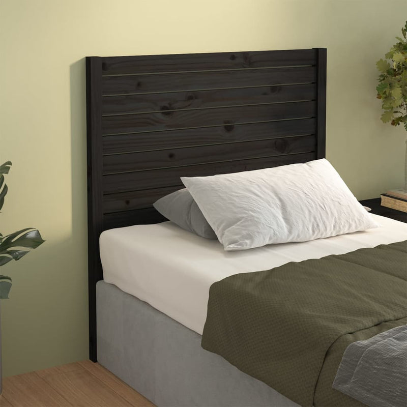 vidaXL fekete tömör fenyőfa ágyfejtámla 81 x 4 x 100 cm