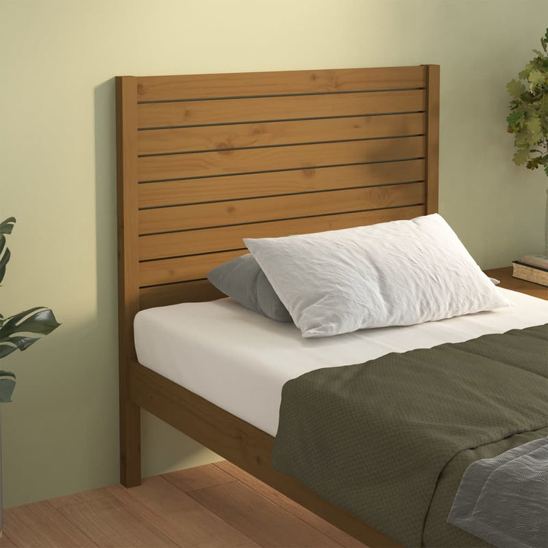 vidaXL mézbarna tömör fenyőfa ágyfejtámla 106 x 4 x 100 cm