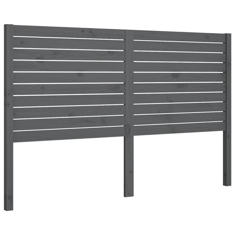 vidaXL szürke tömör fenyőfa ágyfejtámla 126 x 4 x 100 cm
