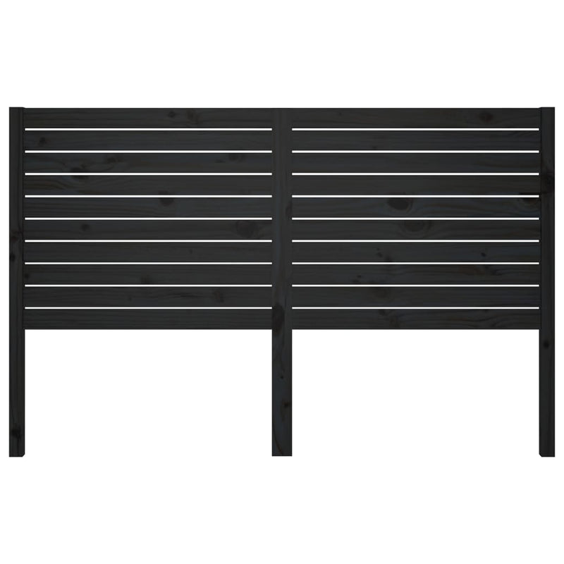 vidaXL fekete tömör fenyőfa ágyfejtámla 146 x 4 x 100 cm
