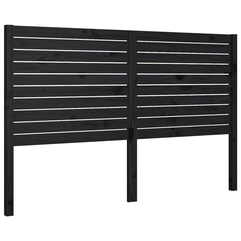 vidaXL fekete tömör fenyőfa ágyfejtámla 166 x 4 x 100 cm