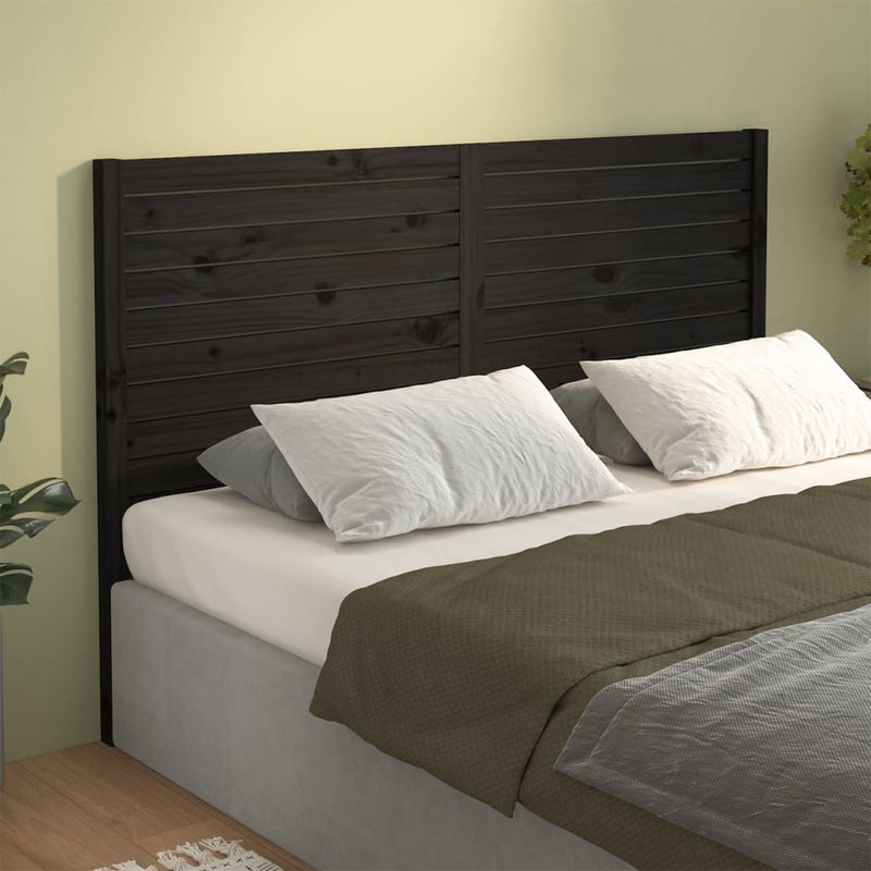 vidaXL fekete tömör fenyőfa ágyfejtámla 166 x 4 x 100 cm
