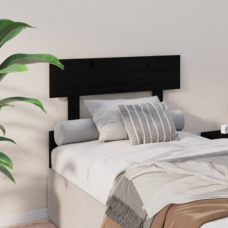 vidaXL fekete tömör fenyőfa ágyfejtámla 93,5 x 3 x 81 cm