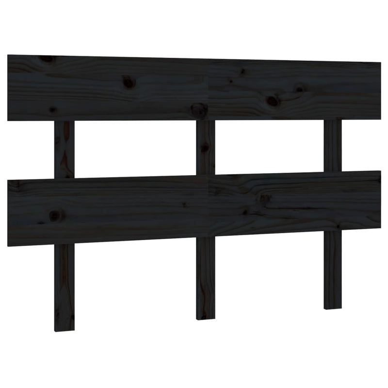 vidaXL fekete tömör fenyőfa ágyfejtámla 144x3x81 cm