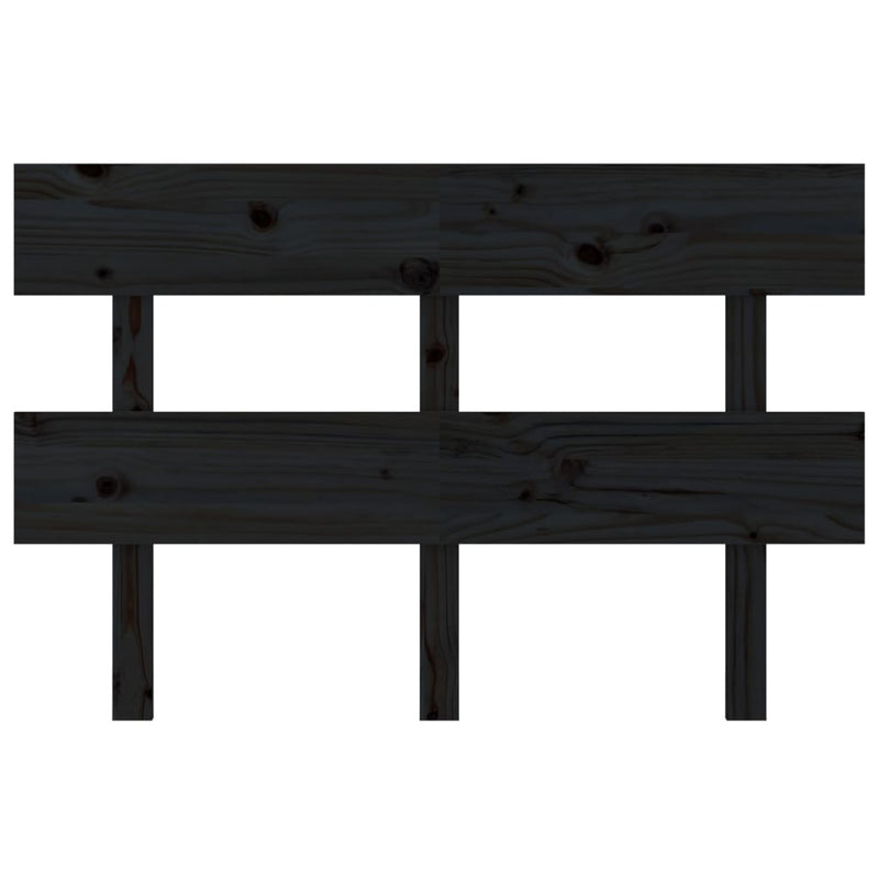 vidaXL fekete tömör fenyőfa ágyfejtámla 144x3x81 cm