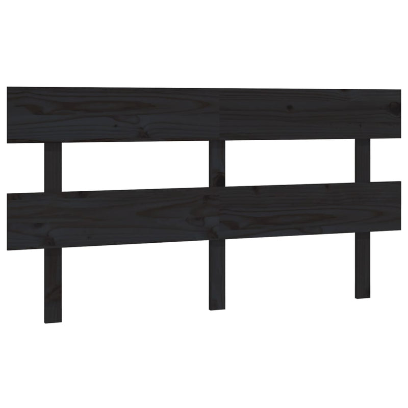 vidaXL fekete tömör fenyőfa ágyfejtámla 164x3x81 cm