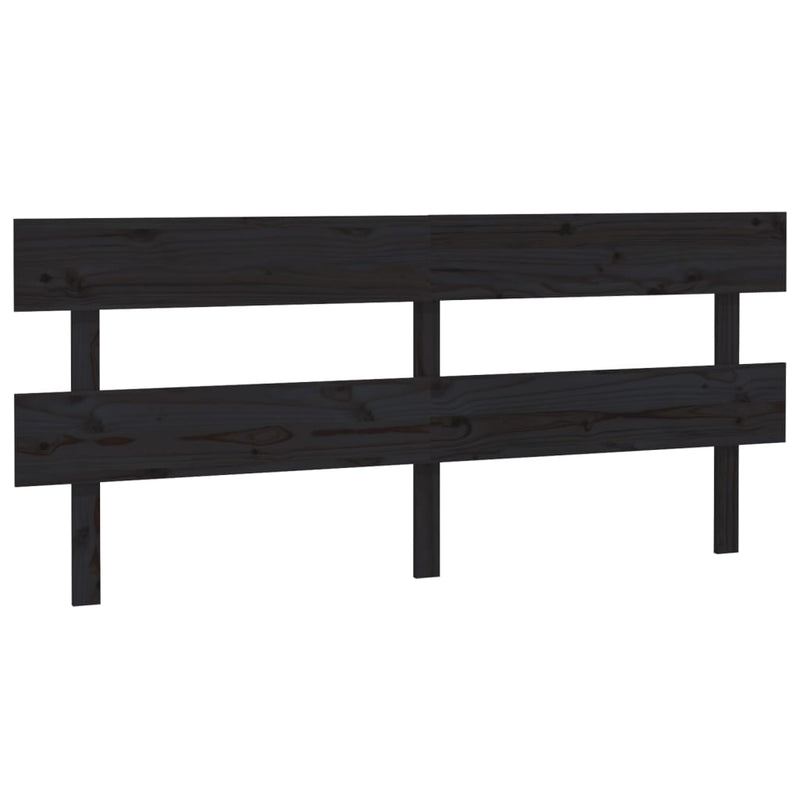 vidaXL fekete tömör fenyőfa ágy fejtámla184x3x81 cm