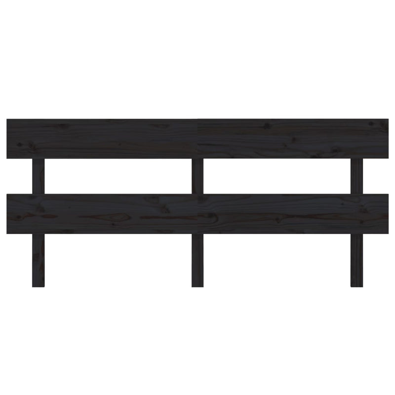 vidaXL fekete tömör fenyőfa ágy fejtámla184x3x81 cm
