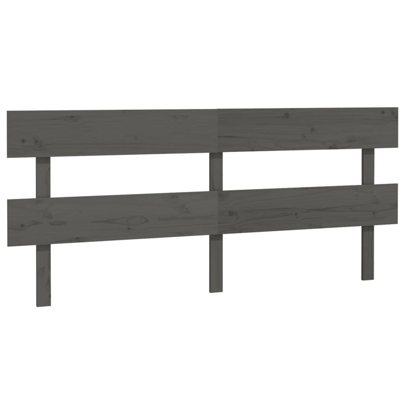 vidaXL szürke tömör fenyőfa ágyfejtámla 204x3x81 cm