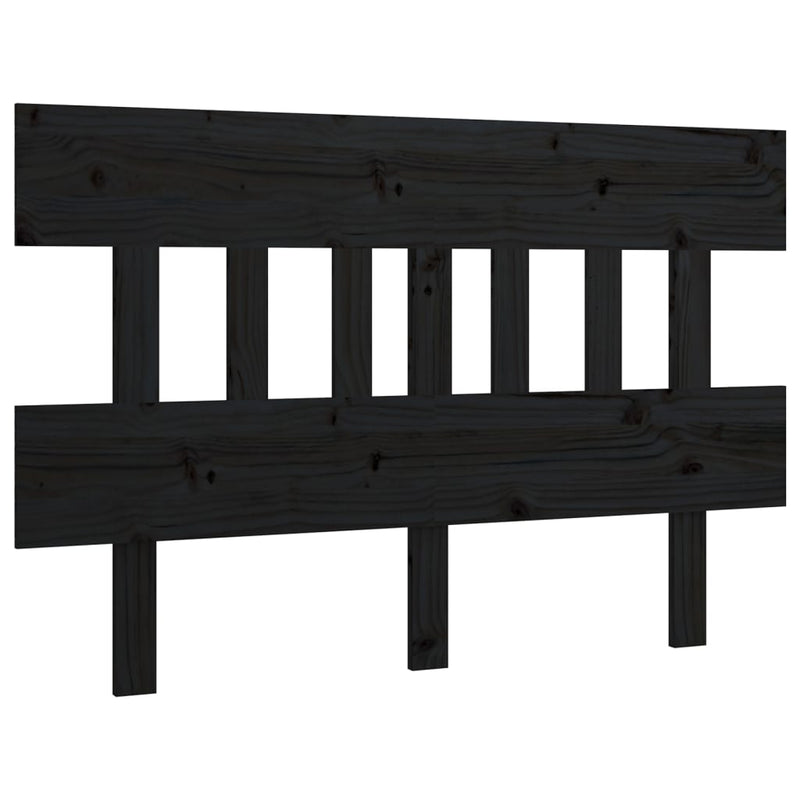 vidaXL fekete tömör fenyőfa ágyfejtámla 203,5x3x81 cm